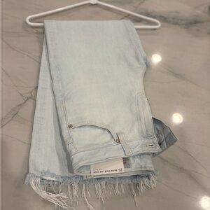 AG Saige wide leg cropped light denim jeans NWT size 25